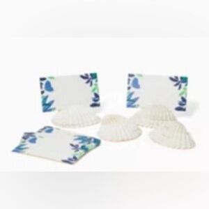 🍽️- NWT set of 8. Lilly Pulitzer shell Place Card  Holders and 8 Cards